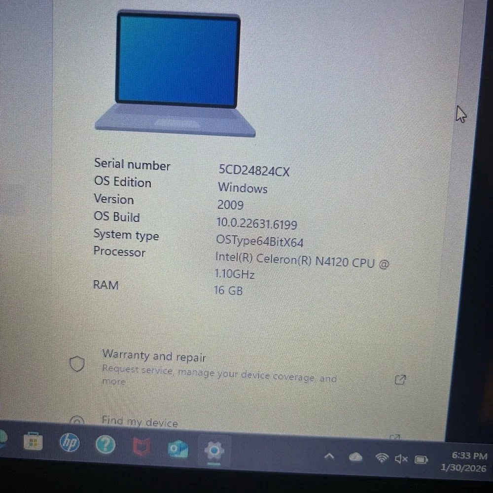 HP Rose Gold Laptop